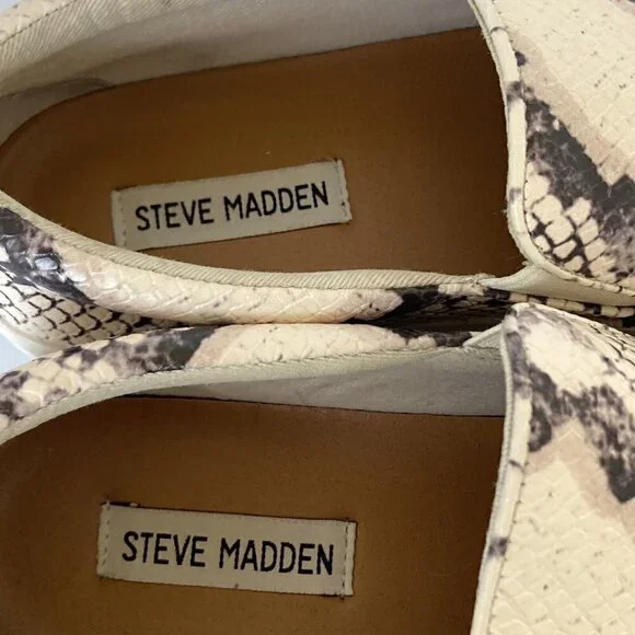 Steve Madden Gills Womens 8M Snake Print Platform Slip on Sneakers Leather Shoes - Picture 12 of 16